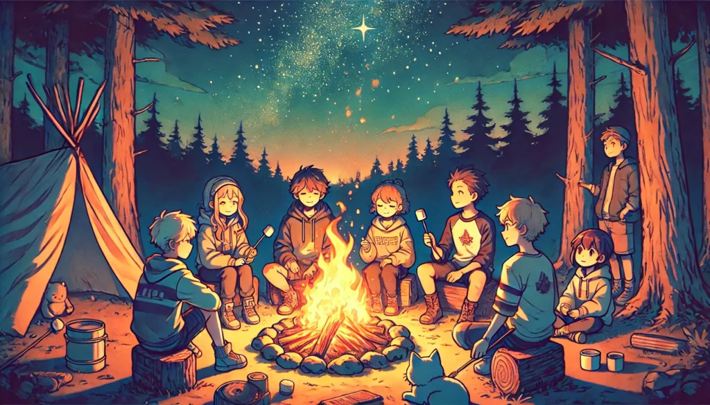 berkumpul di sekitar api unggun